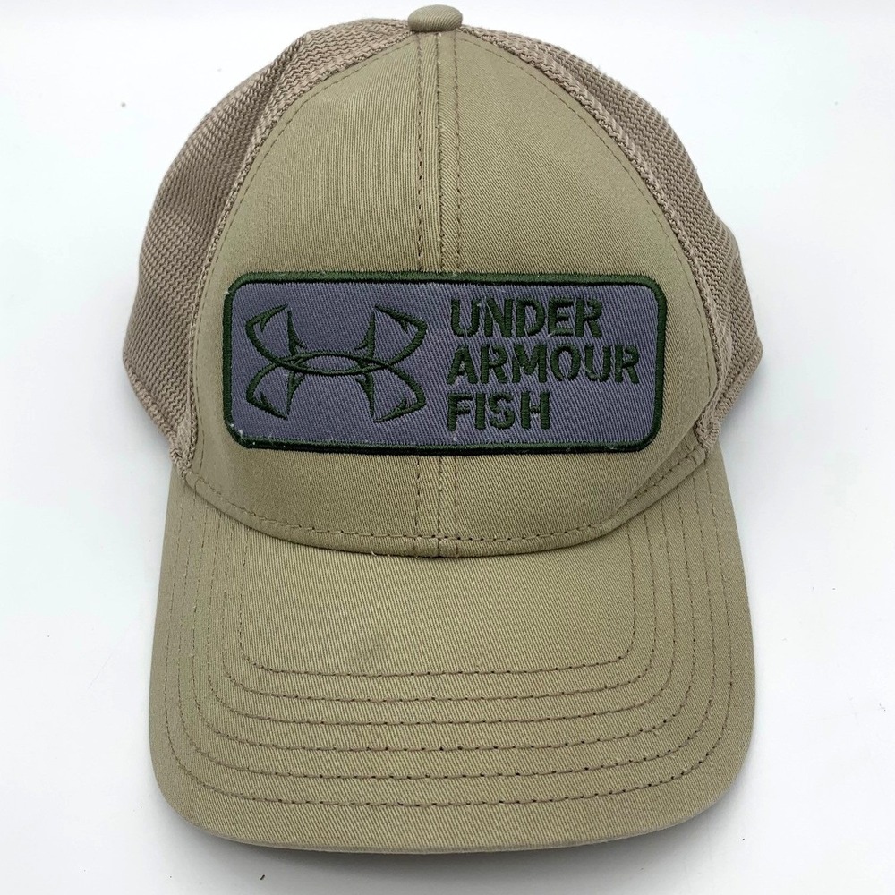 Under Armour Fish Trucker Hat — Tan/Khaki Mesh‎ Back Snapback, OSFA